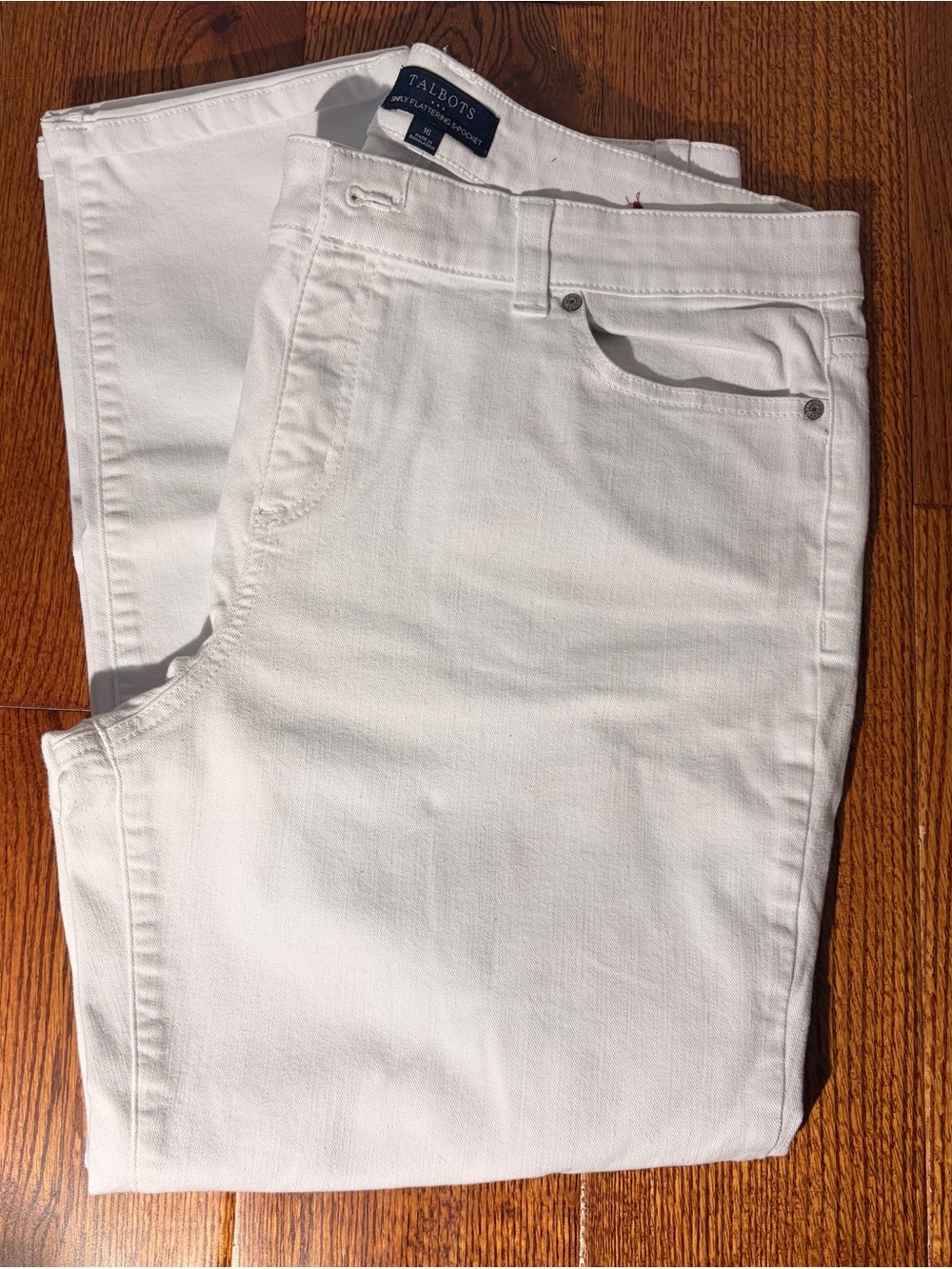 Talbots White Slim Straight Jeans for Women